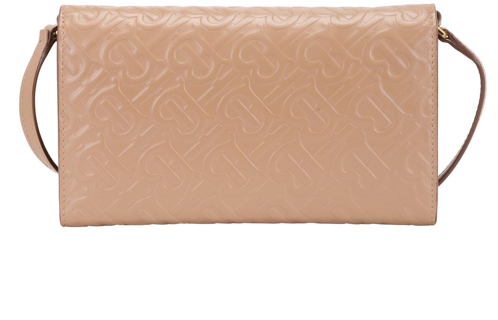 TB Embossed Wallet On Chain, &pound;320, Handbags, Beige, Leather, Back view